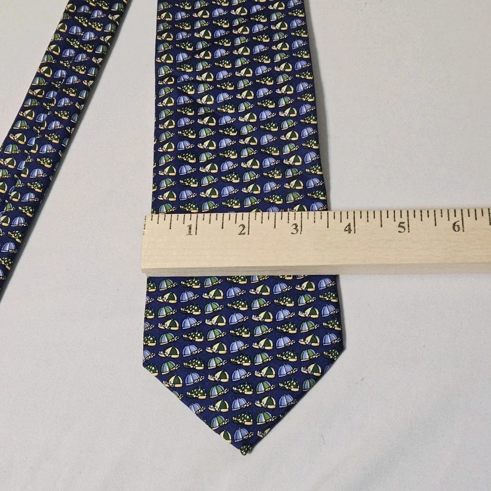 Brooks Brothers Makers Blue Green Cap 3.5'' Necktie Neck Tie Silk Handmade Hat‎